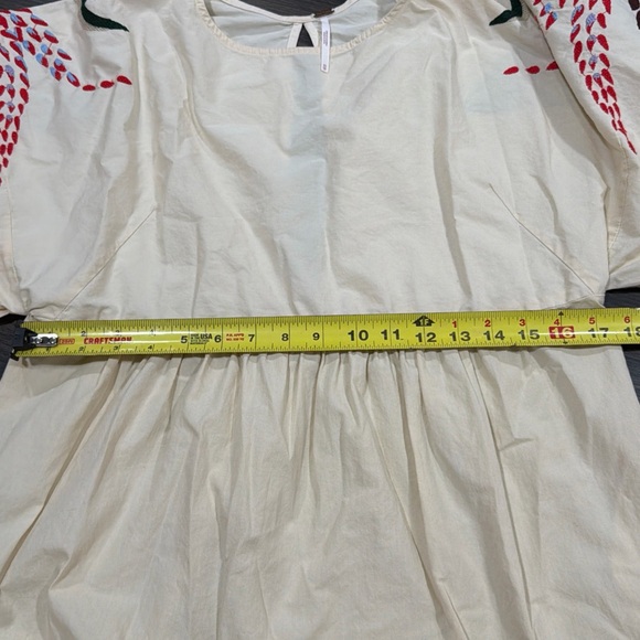 FREE PEOPLE Mini Obsessions Embroidered Dress Ivory Women’s Size XS - Picture 6 of 8